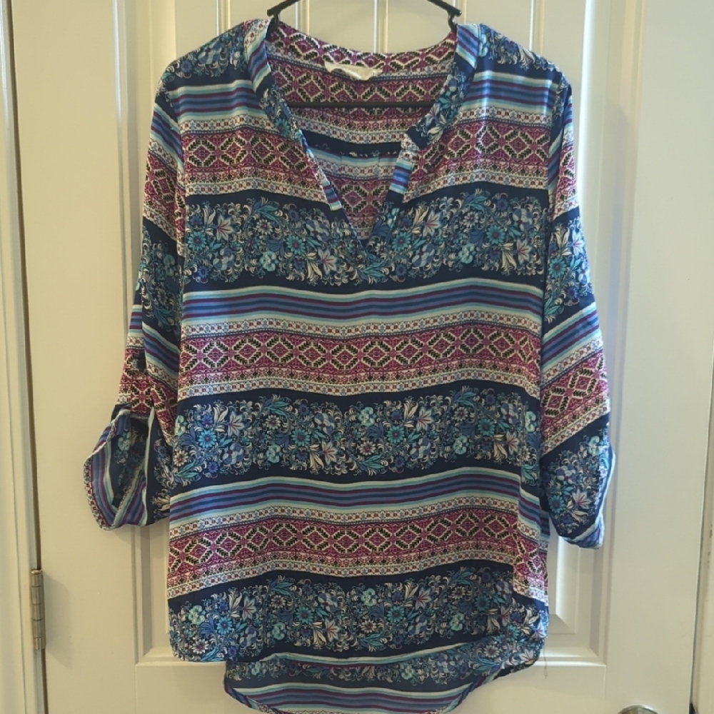 ⭐ 5/$25-Pink Republic Blue and Pink Striped Blouse